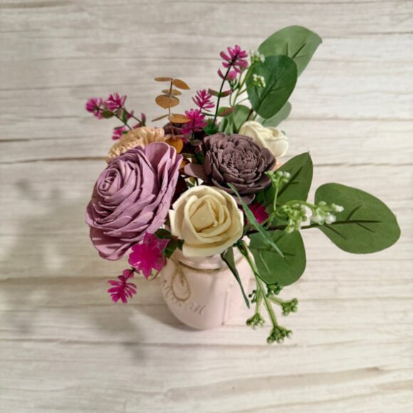 Sola Wood Floral Arrangement in Hand-Painted Personalized Mason Jar - Picture 8 of 9